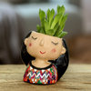 Novica Handmade Julia Dreaming Ceramic Mini Flower Pot
