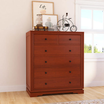 Duanesburg Solid Mahogany Wood 6 Drawer Vertical Dresser