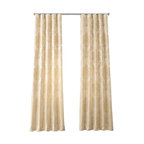 Magdelena Champagne FauxSilk Jacquard Curtain 1 Panel, 50"x108"