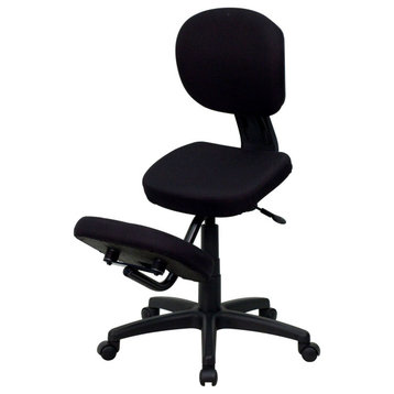 Roseto FFIF94662 26"W Fabric Kneeling Chair - Black