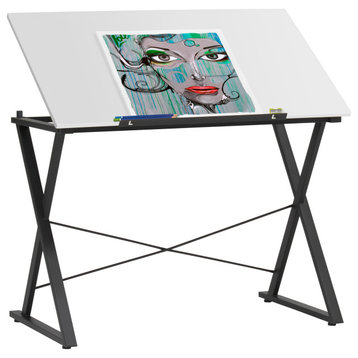 Axiom Craft Drawing Table, Charcoal/White