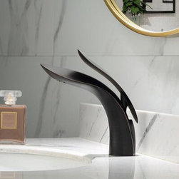 Antique Basin Faucet Black Bronze Brass Art Designed Mixer Bathroom Sink Faucet - Bathroom Sink Faucets