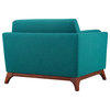Hayden Teal Upholstered Fabric Armchair
