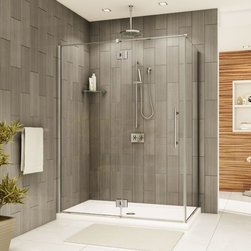 Fleurco Platinum In-Line 45"- 46" Door and Panel with Return Panel- Glass to Gla - Bath Products