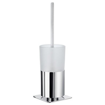 Outline Toilet Brush, Polished Chrome/Frosted Glass, Polished Chrome/Frosted Glass