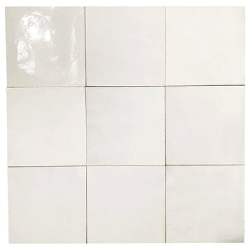 Contemporary Zellige, White, 12"x12"x1/2" Panel