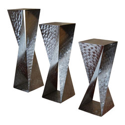 Custom Metal Home - Twist Table Base, Dining Height, Swirl Finish, 24"x24"x29" - Table Tops And Bases