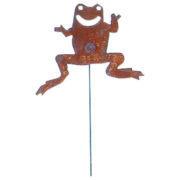Frog Rusted Garden Stake