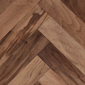 Herringbone Wood Floor Installation. Baroque Flooring, Cassini Plank (Walnut)