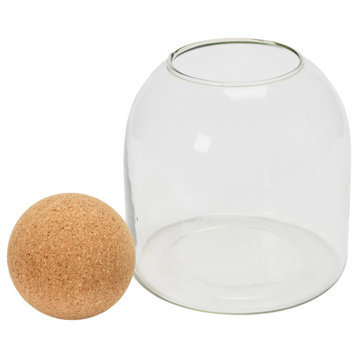 Glass Jar With Cork Ball Lid, 8"
