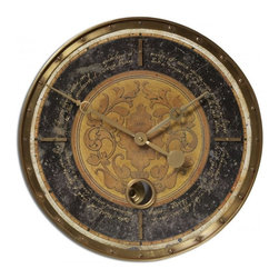 www.essentialsinside.com: leonardo script black wall clock - Wall Clocks