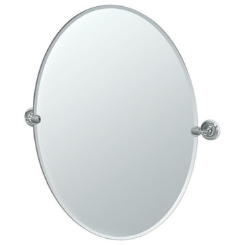Designer II 26.5" Frameless Oval Mirror, Chrome