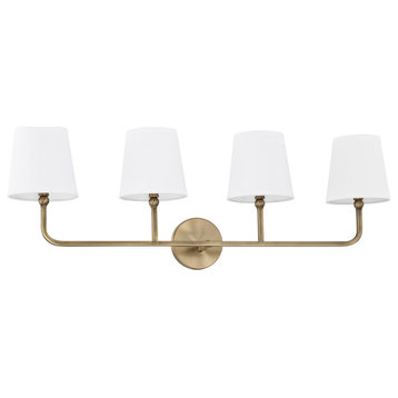 Dawson 4-Light Vanity, Aged Brass