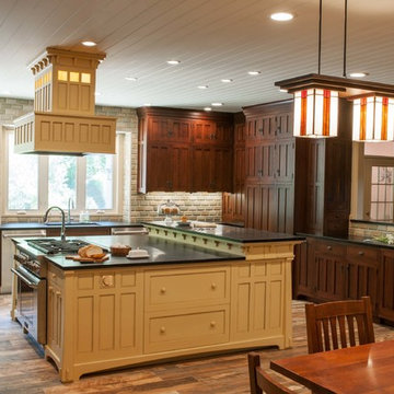 Arts & Crafts Kitchen with Craftsman Door Style