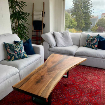 'Lynx' Custom Walnut Live Edge Slab Coffee Table