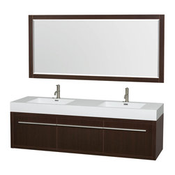 Wyndham Collection Axa 72" Vanity, Acrylic Resin Top, Integrated Sinks - Bathroom Vanities And Sink Consoles