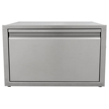 RCS Valiant Series Kamado Grill  Stainless Steel Shelf with Storage Drawer