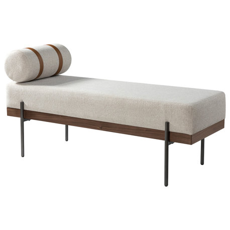 48"W Insdustrial-Style Fitness Bench, Ivory