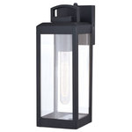 Vaxcel - Vaxcel T0566 Kinzie 1-Light Outdoor Wall Sconce in Transitional and Rectangular - Elongated, slim, clear glass panels frame the KinzKinzie 1-Light Outdo Textured Black and C *UL: Suitable for wet locations Energy Star Qualified: n/a ADA Certified: YES  *Number of Lights: 1-*Wattage:60w Incandescent bulb(s) *Bulb Included:No *Bulb Type:Incandescent *Finish Type:Textured Black
