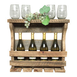 New England Barnwood - Rustic Hanging Wood Wine Rack - Wine Racks