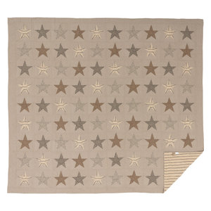 Tan 46276 VHC Brands Farmhouse Bedding Sawyer Mill Star Charcoal Quilt King