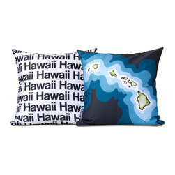 Hawaii map pillow, blue - Decorative Pillows
