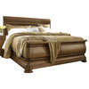 Sleigh Bed UNIVERSAL NEW LOU Louie P's King Cognac Brown Alder Solid