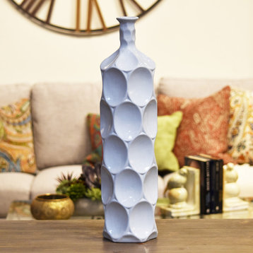 Ceramic Round Bottle Vase, White, Large