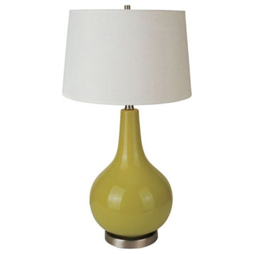 28" Ceramic Table Lamp, Apple Green