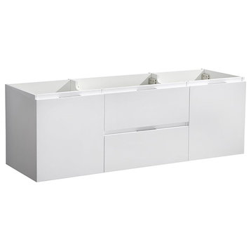 Fresca Valencia 48" Single Sink Modern Wood Bathroom Cabinet in Glossy White