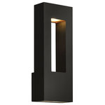 HInkley - Hinkley Atlantis Outdoor Medium Wall Mount Lantern, Satin Black - Atlantis features a minimalist design for the ultimate in urban sophistication. Constructed of solid aluminum and Dark Sky compliant, Atlantis provides a chic solution to eco-conscious homeowners.