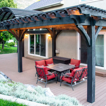 Cedar Hills, UT Barrel Roof Pergola w/Custom Contoured Deck
