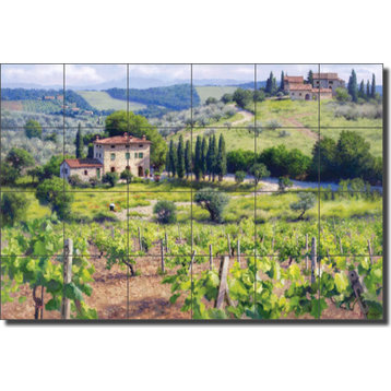 Carey Tuscan Vineyard Ceramic Tile Mural