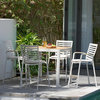 Portals Outdoor Patio Aluminum Barstool in Light Matte Sand with Natural...