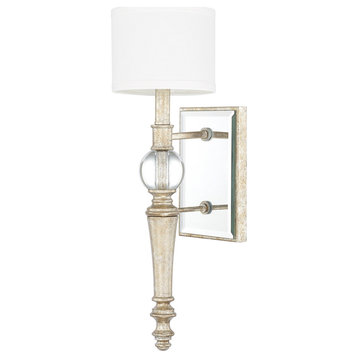 Nevada 1 Light Wall Sconce in Gilded Silver