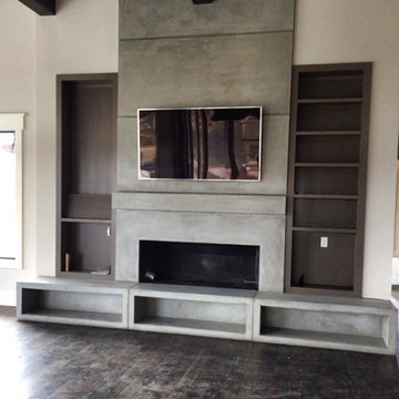 Custom Cast Stone Concrete Fireplace Mantel Surrounds