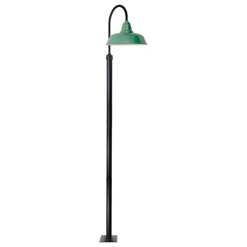 Cocoweb 12" Farmhouse LED Street Lamp in Green With 11' Tall Post