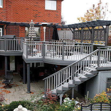 High decks over 6 feet above grade.