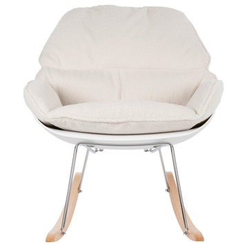 White Upholstered Rocking Chair | DF Rocky