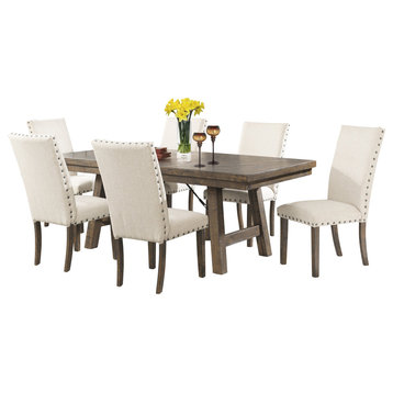 Dex 7PC Dining Set-Table & 6 Upholstered Side Chairs