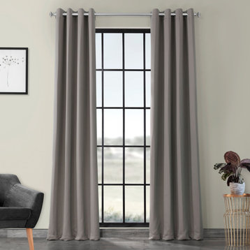 Neutral Grommet Gray Room Darkening Curtain, Set of 2, 50"x96"