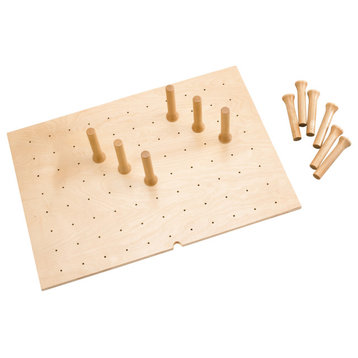 Wood Trim to Fit Drawer Peg Board Insert With Wooden Pegs, Natural, 30.25"W