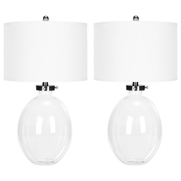Safavieh Neville 26" Clear Glass Table Lamps, Set of 2