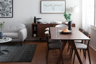Example of a 1960s dining room design in Montreal