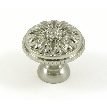 Stone Mill Hardware Satin Nickel Dahlia Cabinet Knob