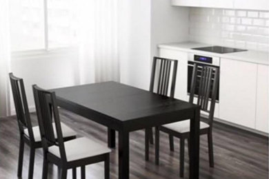 IKEA BJURSTA Extendable table, brown-black - Idiya