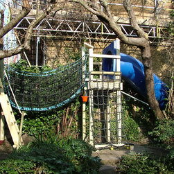 Large treehouse with large slide - Outdoor Playhouses