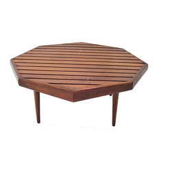 Mid-Century Octagon Slat Coffee Table - SOLD - Coffee Tables