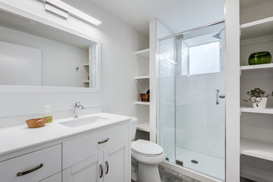 Inspiration for a modern bathroom remodel in Calgary