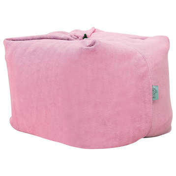 Loungie Magic Pouf Microplush Beanbag, 3-in-1 Chair/Ottoman/Floor Pillow, Pink